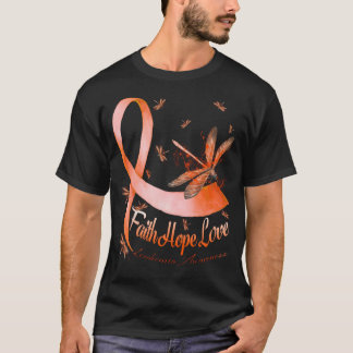 Faith Hope Love Leukemia Awareness Dragonfly T-Shirt