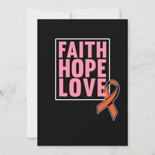 Faith Hope Love Leukemia Awareness Orange Ribbon Thank You Card