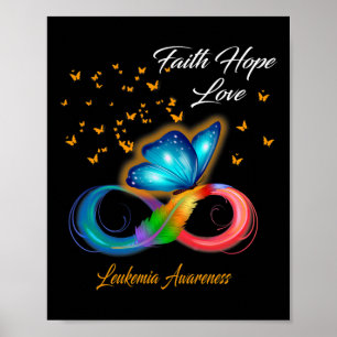 Faith Hope Love Leukemia Awareness Poster