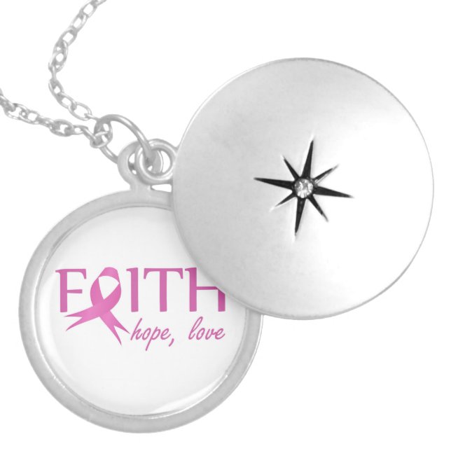 Faith,hope, love locket necklace (Front)