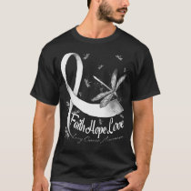 Faith Hope Love Lung Cancer Awareness Dragonfly T-Shirt