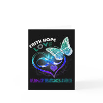 Faith Hope Love Male Breast Cancer Awareness Heart Card