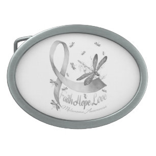 Faith Hope Love Melanoma Awareness Dragonfly Belt Buckle