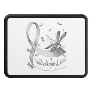 Faith Hope Love Melanoma Awareness Dragonfly Hitch Cover