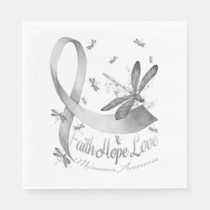Faith Hope Love Melanoma Awareness Dragonfly Napkins