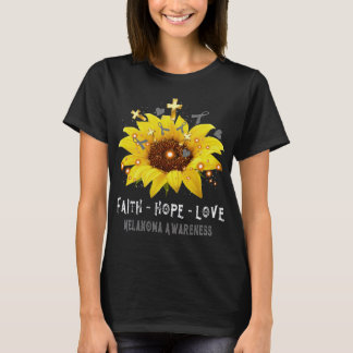 Faith Hope Love Melanoma Awareness Support Melanom T-Shirt