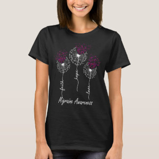 Faith Hope Love Migraine Awareness T-Shirt