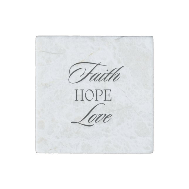 Faith, Hope Love Minimalist  Design  Stone Magnet (Front)