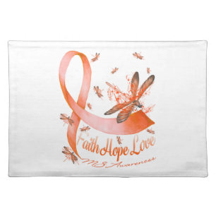 Faith Hope Love MS Awareness Dragonfly Cloth Placemat