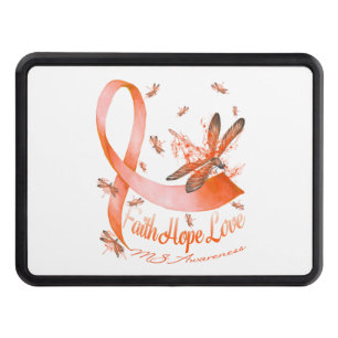 Faith Hope Love MS Awareness Dragonfly Hitch Cover