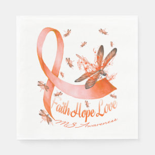 Faith Hope Love MS Awareness Dragonfly Napkins