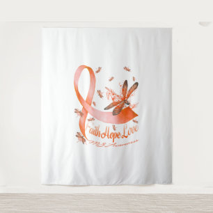 Faith Hope Love MS Awareness Dragonfly Tapestry