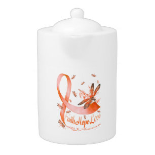 Faith Hope Love MS Awareness Dragonfly Teapot