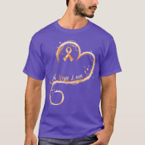 Faith Hope Love Orange Ribbon Leukemia Awareness L T-Shirt