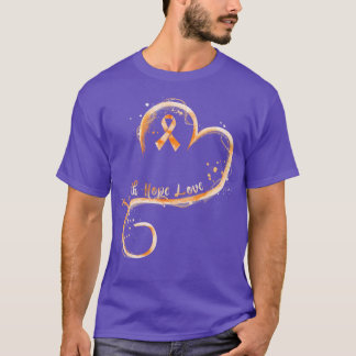 Faith Hope Love Orange Ribbon Leukemia Awareness L T-Shirt