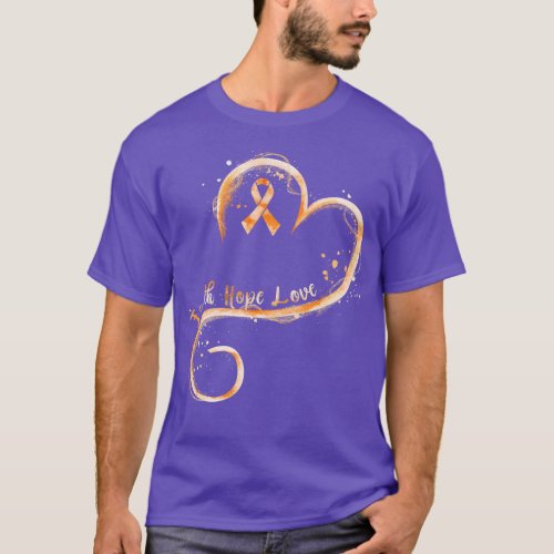 Faith Hope Love Orange Ribbon Leukemia Awareness L T_Shirt
