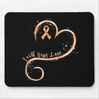 Faith Hope Love Orange Ribbon Leukemia Awareness  Mouse Pad