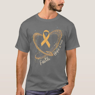 Faith Hope Love Orange Ribbon Leukemia Awareness T-Shirt