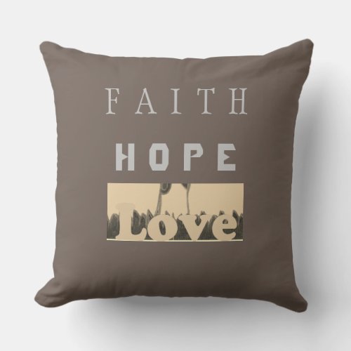 Faith Hope Love  Outdoor Pillow