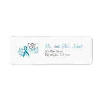 Faith, Hope, Love - Ovarian Cancer Label