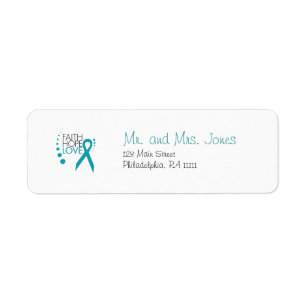 Faith, Hope, Love - Ovarian Cancer Label