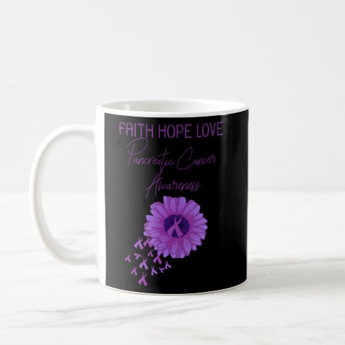 Faith Hope Love Pancreatic Cancer Awareness Purple Coffee Mug
