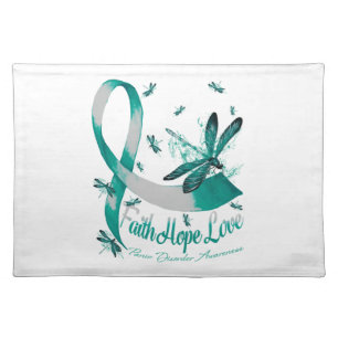 Faith Hope Love Panic Disorder Awareness Dragonfly Cloth Placemat