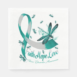 Faith Hope Love Panic Disorder Awareness Dragonfly Napkins
