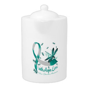 Faith Hope Love Panic Disorder Awareness Dragonfly Teapot