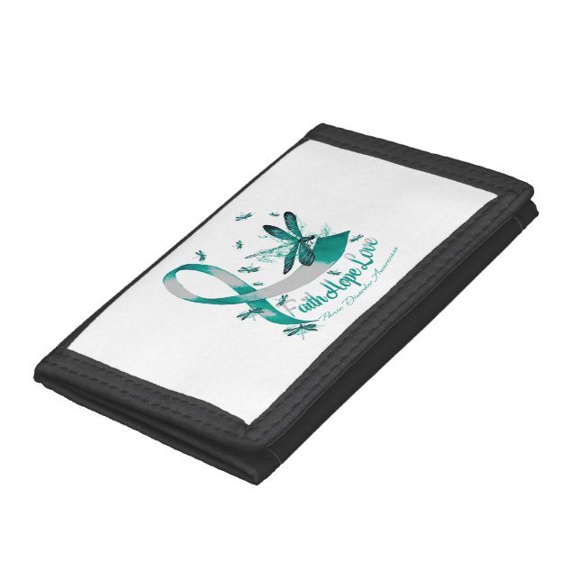 Faith Hope Love Panic Disorder Awareness Dragonfly Trifold Wallet (Bottom)