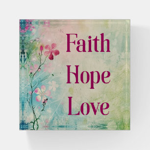 Faith Hope Love Paperweight