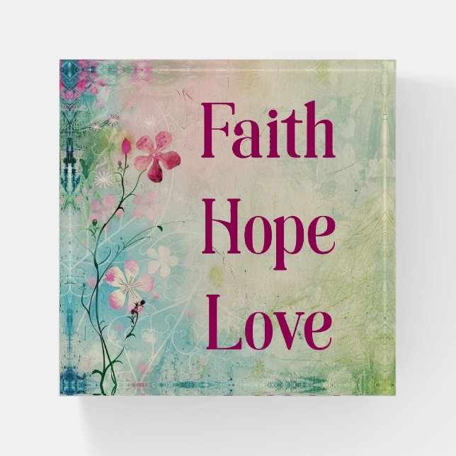 Faith Hope Love Paperweight (Front)