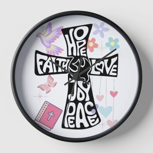Faith Hope Love  Peace Clock