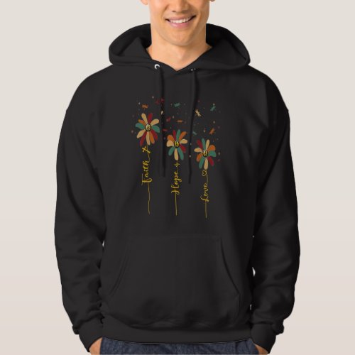 Faith hope love peace sign daisy dragonfly hippie hoodie