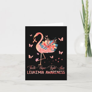 Faith Hope Love Pink Flamingo Breast Leukemia Awar Card