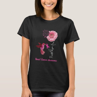 Faith Hope Love Pink Flower Breast Cancer T-Shirt