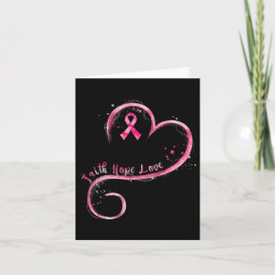 Faith Hope Love Pink Ribbon Breast Cancer Awarenes Card