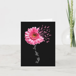 Faith Hope Love Pink Ribbon Daisy Flower  Breast C Card