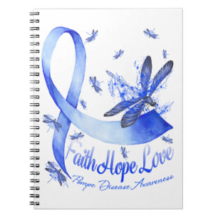 Faith Hope Love Pompe Disease Awareness Dragonfly Notebook