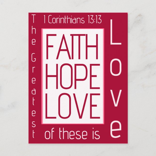 Faith, Hope, Love Postcard (Front)