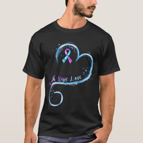 Faith Hope Love Purple Ribbon Rheumatoid Arthritis T_Shirt