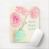 faith hope love ranunculus flowers 1 corinthias 13 mouse pad (With Mouse)