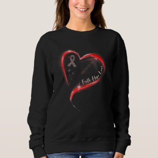 Faith Hope Love Red Ribbon Heart Disease Awareness Sweatshirt