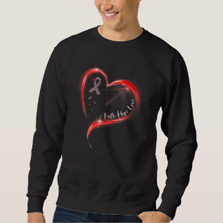 Faith Hope Love Red Ribbon Heart Disease Awareness Sweatshirt
