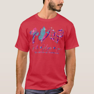 Faith Hope Love Ribbon Thyroid Cancer Awareness T-Shirt