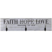 Faith Hope Love Romantic White Coat Rack (Front)