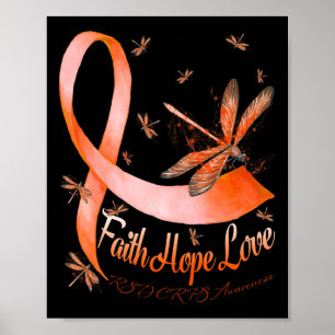 Faith Hope Love RSD CRPS Awareness Dragonfly Poster