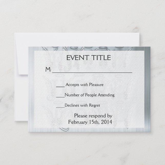 Faith, Hope, Love RSVP Card (Front)