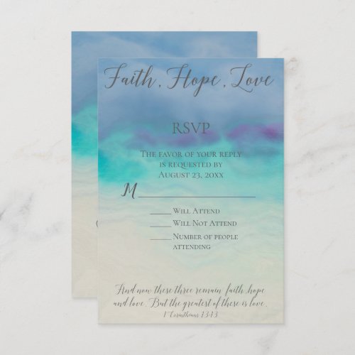 Faith Hope Love RSVP Reply Card