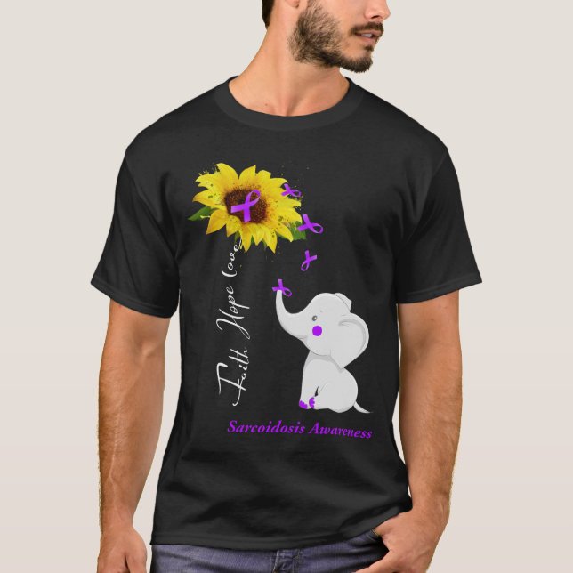 Faith Hope Love Sarcoidosis Awareness T-Shirt (Front)